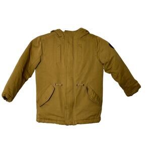 OKAIDI Brown Hooded Full-Zip Fall Winter Jacket Boy's Size 4 Lined